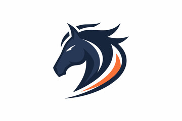 Minimalist horse logo icon silhouette vector art illustration