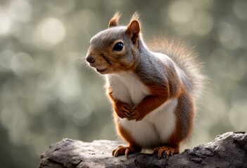 face closeup rodent animal generative squirrel portrait ai wildlife transparent cutout shot olated background red