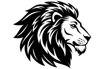 Lion head side logo icon vector art illustration
