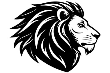 Lion head side logo icon vector art illustration