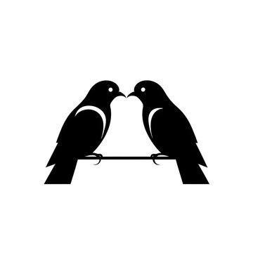 recommend clip art: illustration logo of minimalist outline of a loveBird
