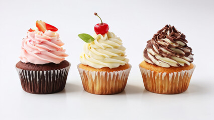 Promotional photo of different cupcakes with a place to copy the text.