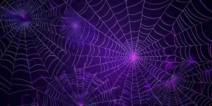 Glowing Spider Webs in the Dark