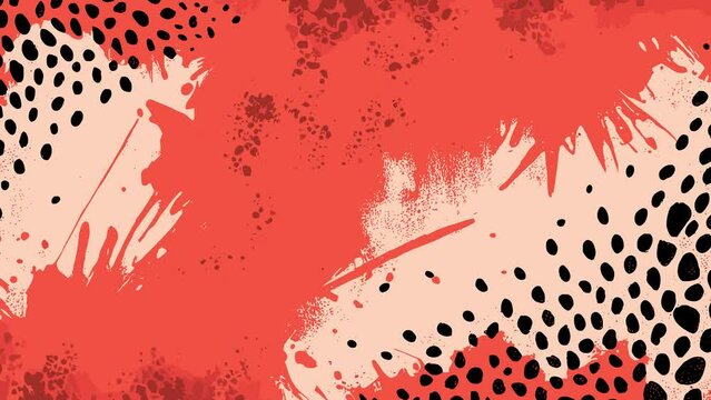 Abstract orange leopard grunge animated brutal comic book style composition background