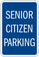 Elderly parking sign senior citizen