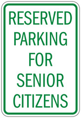 Elderly parking sign reserved parking for senior citizen