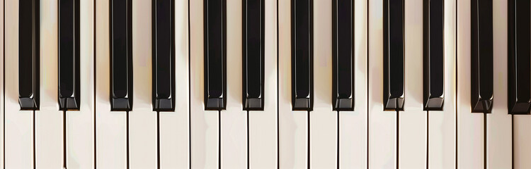 Naklejka premium closeup of seamless black and white piano keyboard keys