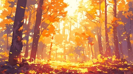 Obraz premium Autumn Forest Glow