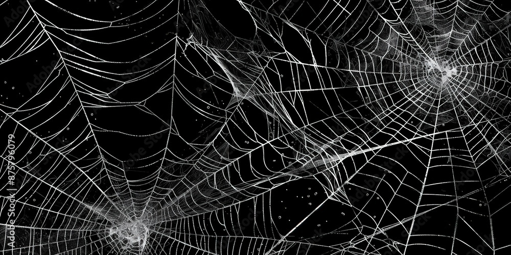 Poster spiderweb detail, intricate structure of a spider web