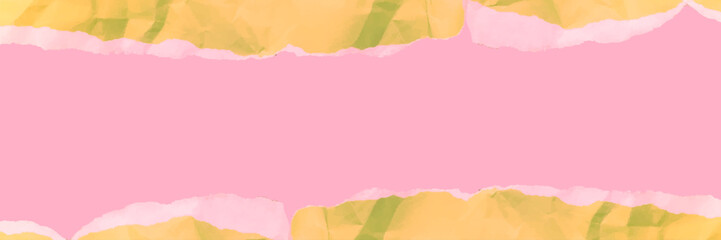 Obraz premium Wrinkled and crumple paper texture abstract background vector. Crumpled pink and yellow combination paper texture. 