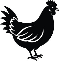 graphic chicken silhouette vector illustration black background
