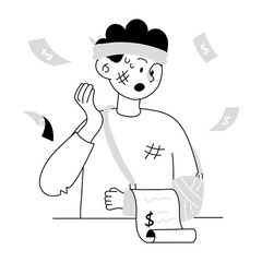 A hand drawn mini illustration showing a patient bill

