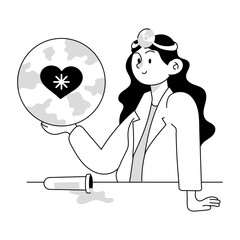 Doodle mini illustration of healthcare day

