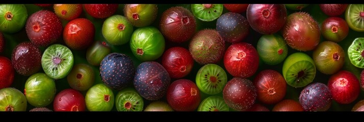 Actinidia arguta texture background, hardy kiwi fruits pattern, many perennial vine mockup, kiwifruit berries