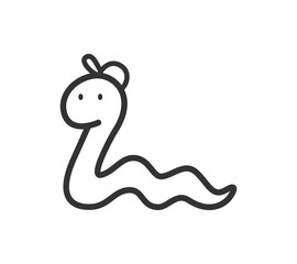 帽子をかぶった蛇のイラスト
