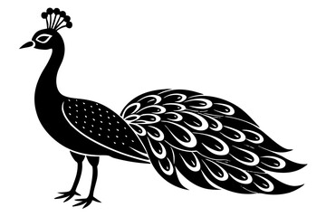 Fototapeta premium Peacock icon silhouette vector art illustration