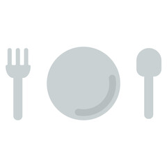 cutlery. Plate fork and knife vector silhouette