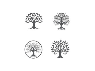 premium and creative tree set logo vector, vector and illustration,