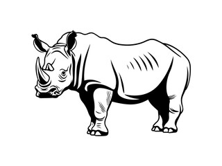 rhino silhouette vector illustration