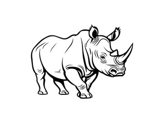 rhino silhouette vector illustration