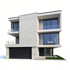 Luxury modern house isolated on white background