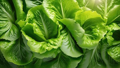 Fototapeta premium Lettuce leaves come in various shapes, sizes, and colors. Some popular varieties include romaine, iceberg, butterhead, and loose-leaf lettuce.