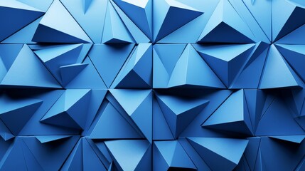 Obraz premium Blue geometric shapes on a wall