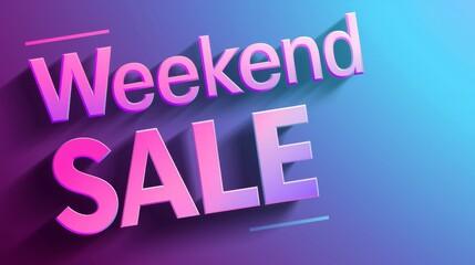 Obraz premium Gradient blue purple background with Weekend Sale letter