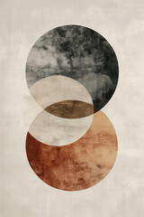 Minimalist abstract art print. Watercolor wall art. Modern painting. Created with Generative AI technology