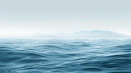 Fototapeta premium gentle waves water with mountains in the background