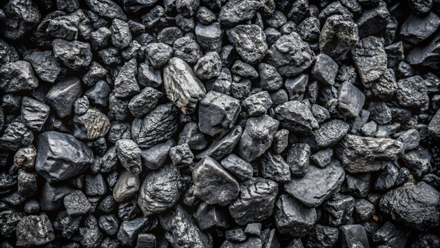 Dark, rough, and gritty industrial pea coal surface texture with varied shades of gray and black for design backgrounds.