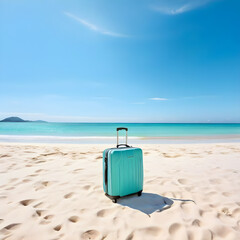 suitcase on the beach