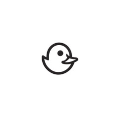 Obraz premium illustration logo of minimalist outline of a duck