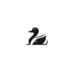 Fototapeta premium illustration logo of minimalist outline of a duck