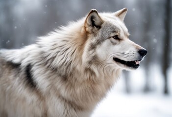 Obraz premium howling wolf background winter olated white