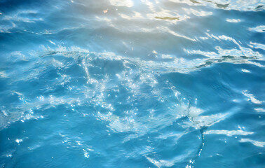 Obraz premium Blur abstract of surface blue water. Generative AI.