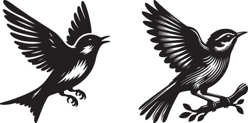 bird logo illustration black icon
