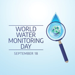 World Water Monitoring Day. Flat art design. Environment vector. Good for celebration template usage. eps 10.