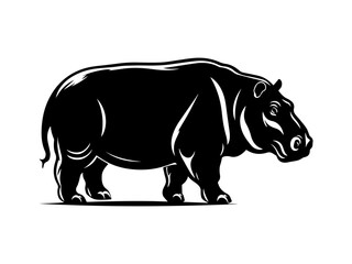 hippo silhouette vector illustration