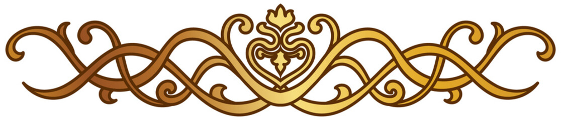 Fototapeta premium vintage lines decorative s Golden flower border collection