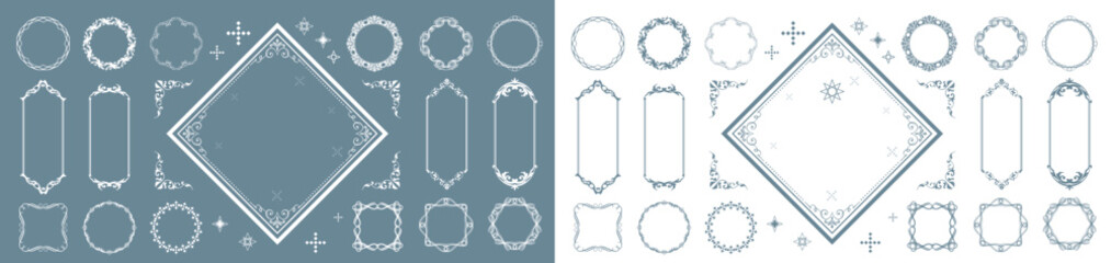 高級感のあるビンテージ調のフレームデザインセット