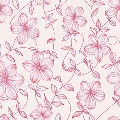 Elegant Floral Grid Pattern for Fabric and Wallpaper Design