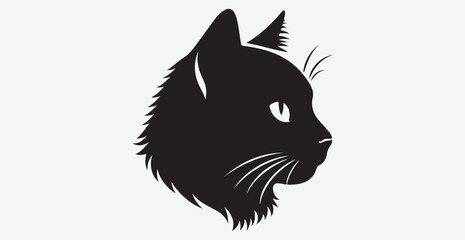 Cat silhouette isolated vector head tail full elegant new best cute sit design illustration animal pet collection full body head black and white download