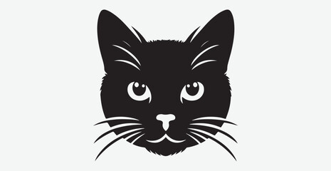 Cat silhouette isolated vector head tail full elegant new best cute sit design illustration animal pet collection full body head black and white download