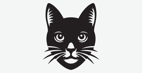 Cat silhouette isolated vector head tail full elegant new best cute sit design illustration animal pet collection full body head black and white download