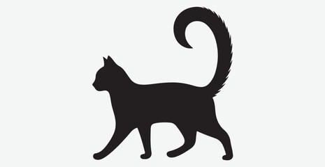 Cat silhouette isolated vector head tail full elegant new best cute sit design illustration animal pet collection full body head black and white download
