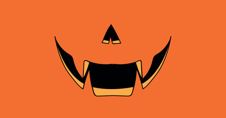 Halloween pumpkin funny face mask pattern