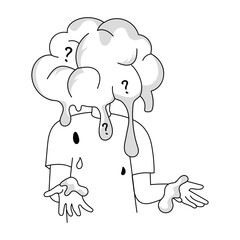 Alzheimer mini illustration in hand drawn style 

