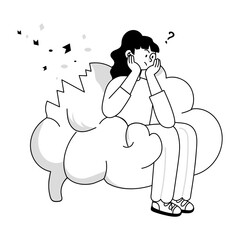 A doodle mini illustration of dementia 

