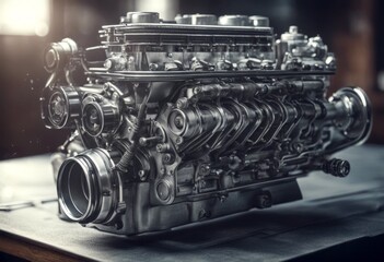 Fototapeta premium engine car retro blueprint architecture construction design drafting drawing engineering industrial line plan